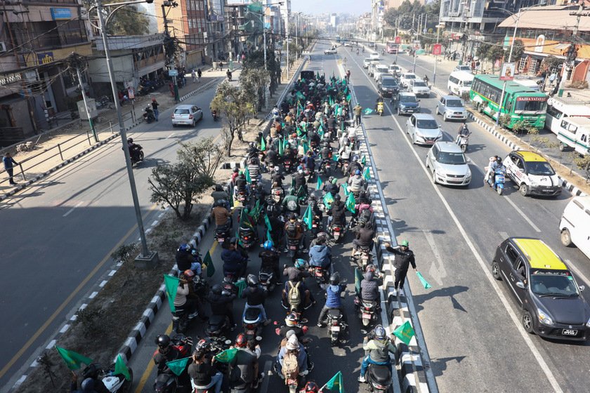 कुलमानकाे चुनावी वार्मअप : काठमाडौंमा बृहत् मोटरसाइकल र्‍याली