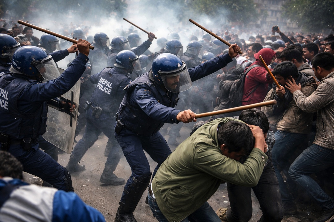 कांग्रेस–रास्वपाका कार्यकर्ताबीच सुनसरीमा हात हालाहाल, प्रहरीद्वारा लाठीचार्ज
