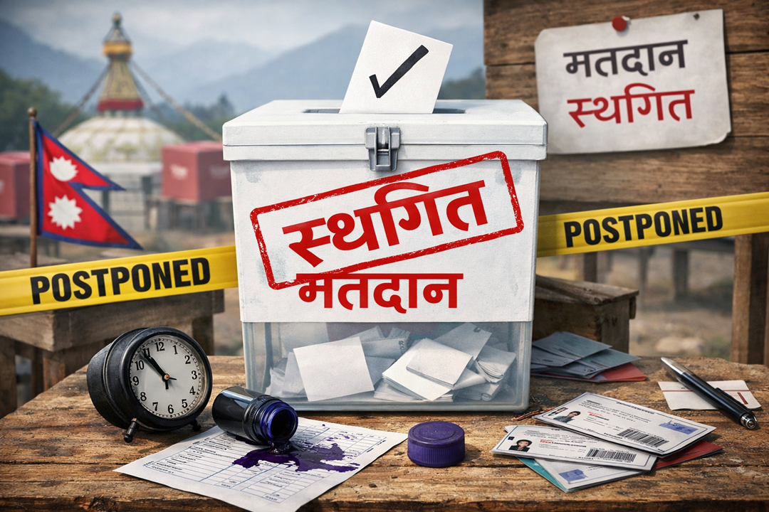 स्याङ्जाकाे एक मतदान केन्द्रमा मतदान स्थगित