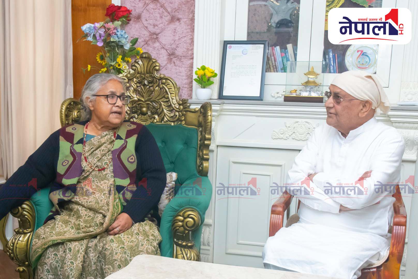 प्रधानमन्त्री कार्कीले पितृशाेकमा परेका एमाले अध्यक्ष ओलीलाई दिइन् समवेदना (तस्बिरहरु)