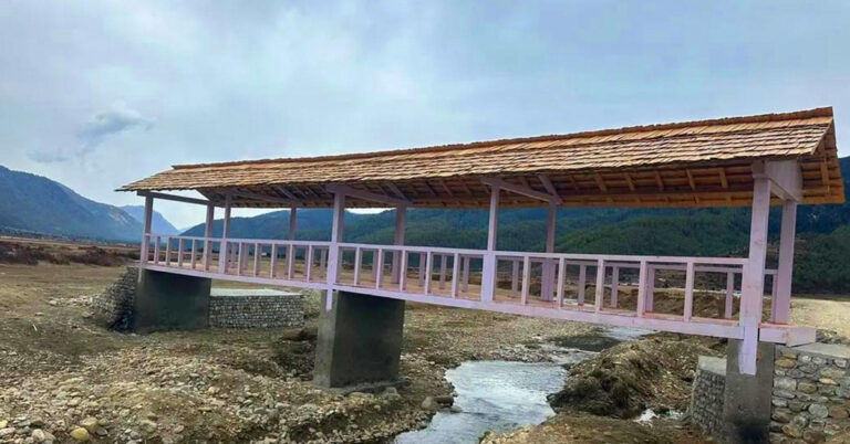 उत्तरगङ्गा नदीमा छानो सहितको साँघु निर्माण