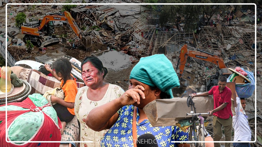 ग्राउण्ड जीरो : एकैछिनमा भत्किएको थापाथली सुकुम्बासी बस्ती