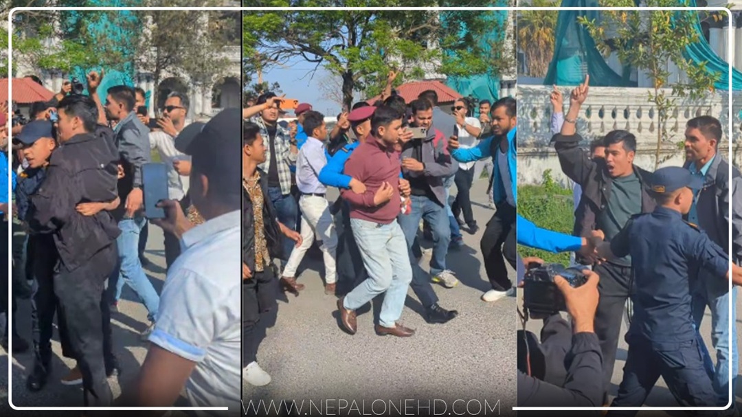 गृहमन्त्रीको राजीनामा माग्दै नेविसंघले घेर्यो सिंहदरबार, कार्यकर्ता पक्राउ