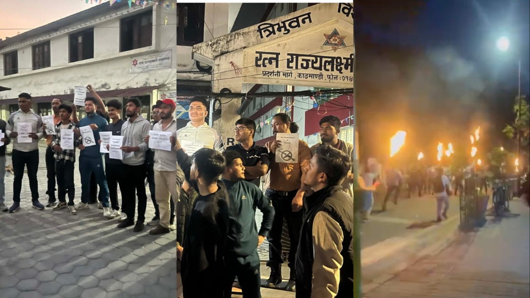 विद्यार्थी संगठन खारेज गर्ने सरकारको निर्णयविरुद्व स्ववियु आरआरले निकाल्यो राँके जुलुस 