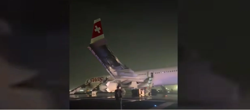 स्विस विमानको इन्जिनमा आगलागी, ६ जना घाइते