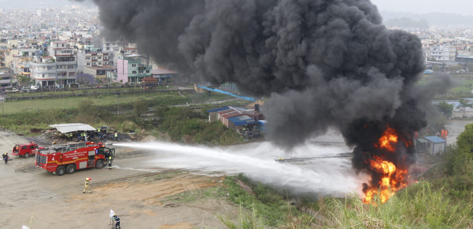 त्रिभुवन अन्तरराष्ट्रिय विमानस्थलमा आपत्कालीन उद्धार अभ्यास सम्पन्न