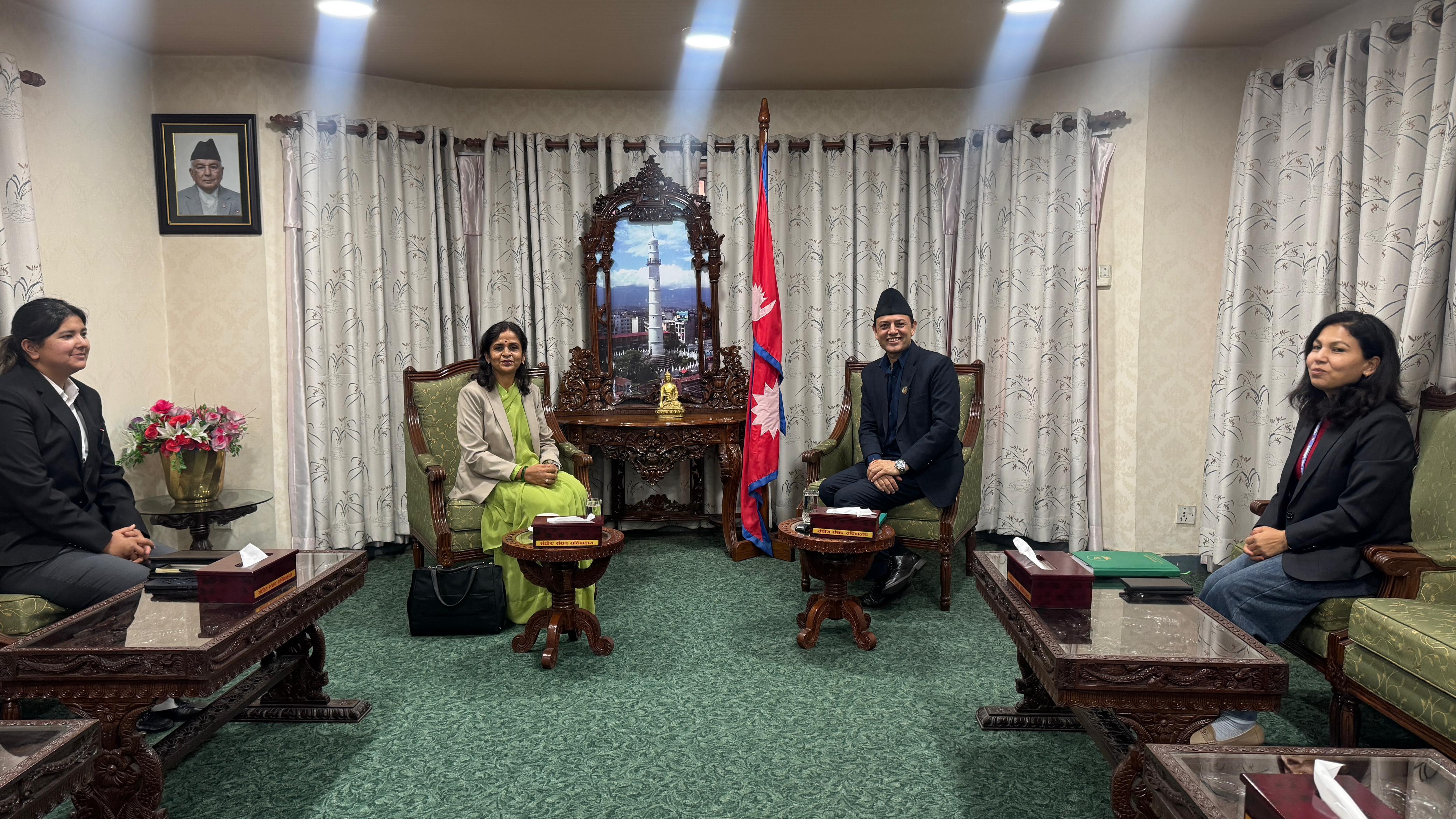 सभामुख र उद्योगमन्त्रीबिच भेट, निजी क्षेत्रलाई प्रोत्साहन गर्नुपर्नेमा जोड