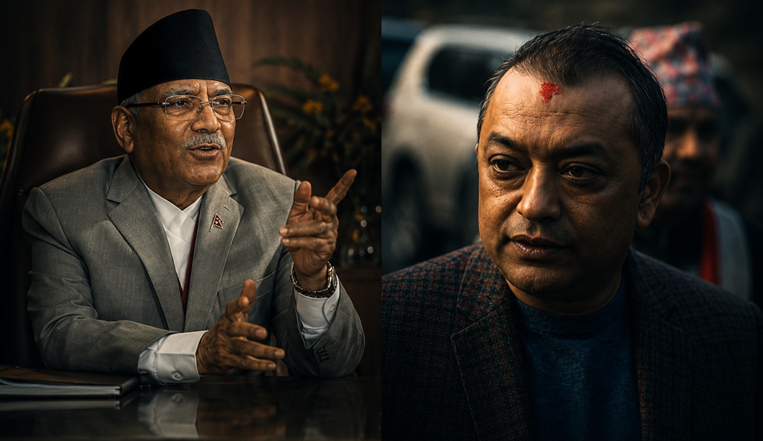 गगन र प्रचण्ड भेट्दै