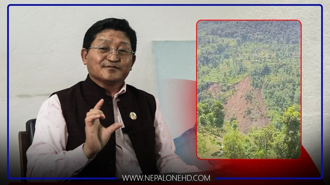 पाँचथरको सर्वाधिक विनाशक हेवाखोलामा ठूलो पहिरो खस्यो, सचेत रहन सांसद केरुङको अपिल