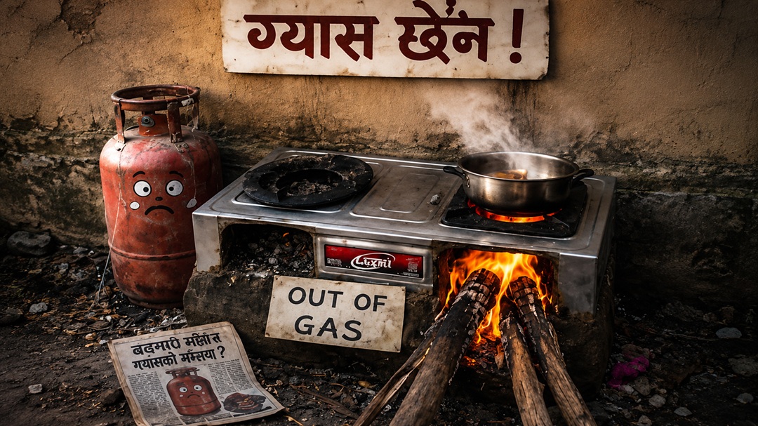 ग्यास अभाव टार्न बाहिरै सिलिन्डर भरिँदै