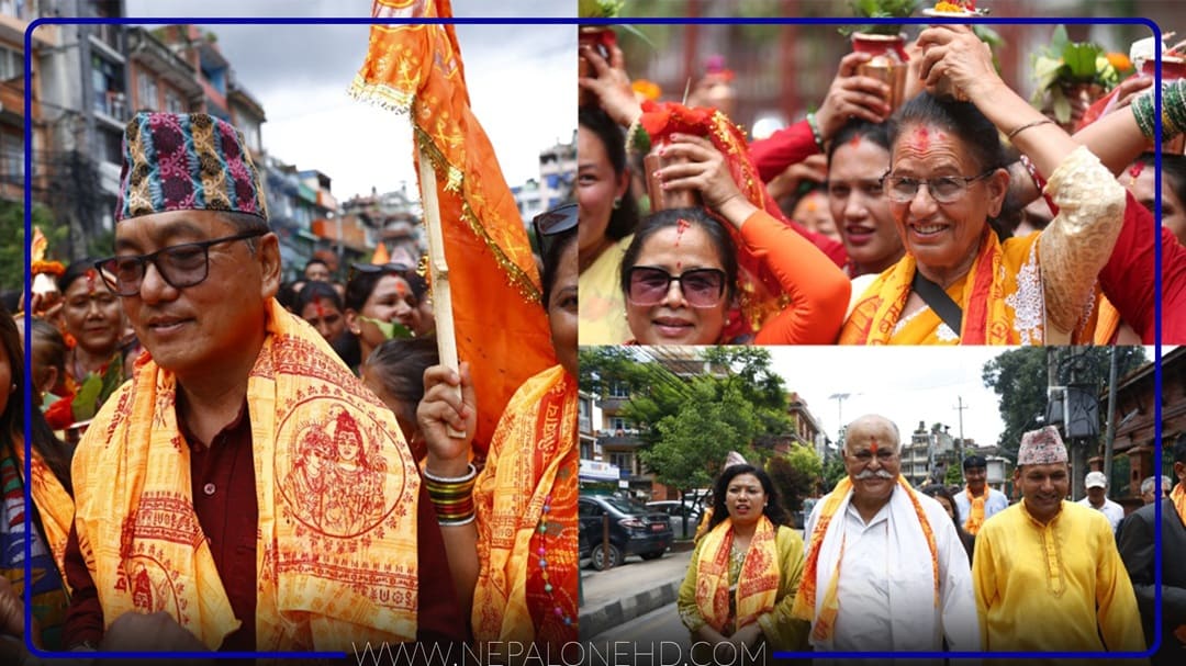 सनातन हिन्दुराष्ट्रको माग गर्दै काठमाडौंमा ‘साउन पैदल यात्रा’