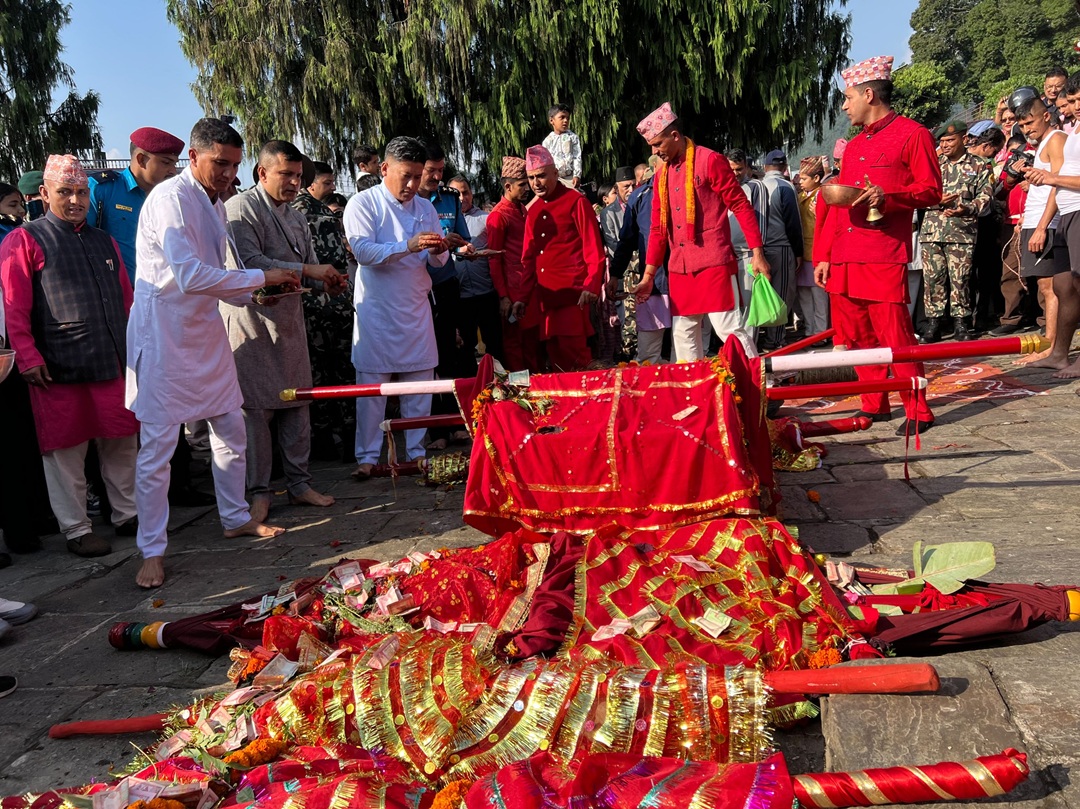 पोखरामा धुमधाम फूलपाती बढाइँ, विन्ध्यवासिनीमा नवदुर्गालाई सलामी